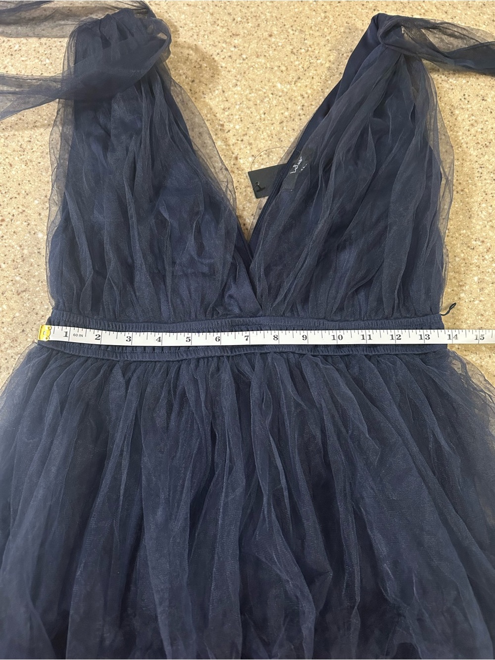 Lulus Flawless Arrival Navy Blue Tulle Tie-Strap Tiered Maxi Dress - Picture 8 of 9